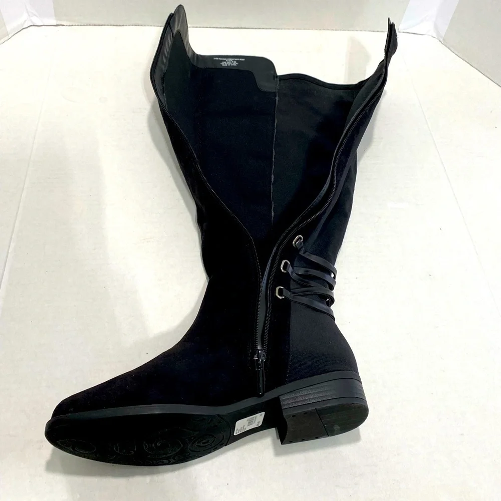Lane Bryant || Woman’s black Over the knee corset black boots 7w